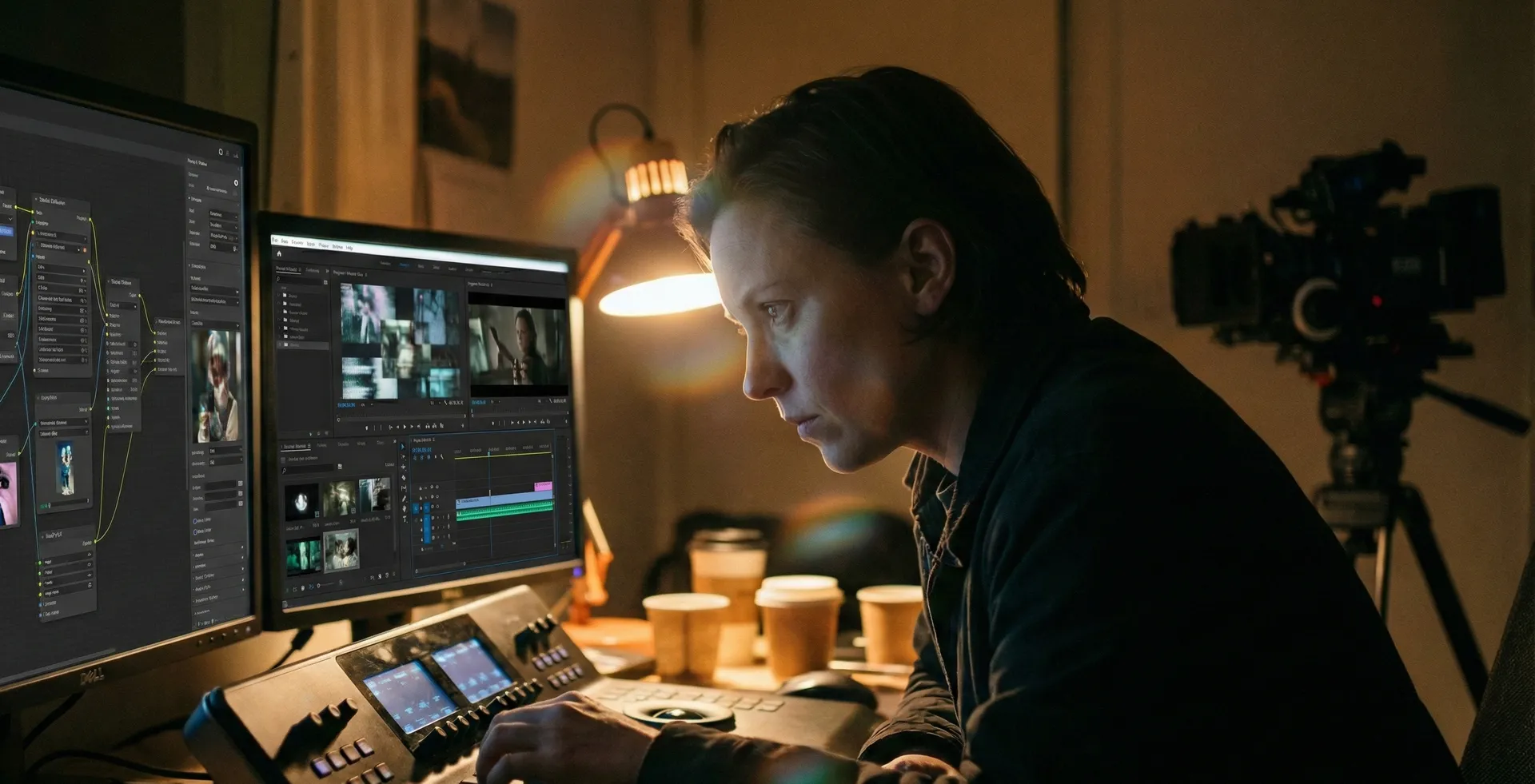 Director on set using CULTSYNC